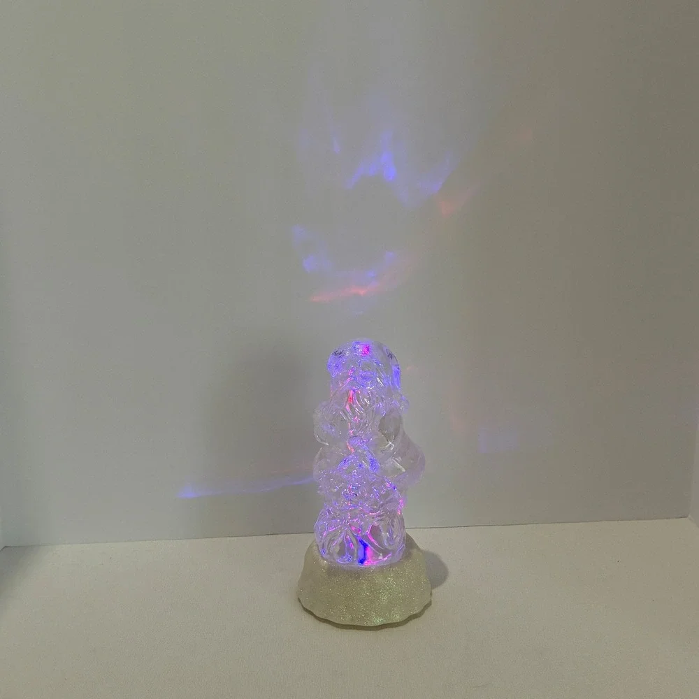 Mr. Christmas Santa Figurine Clear LED Light Up Iridescent Holiday Decor - Picture 2 of 9